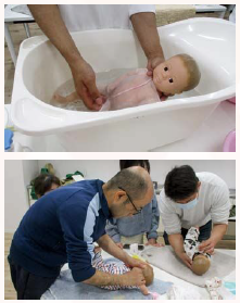 沐浴体験の様子