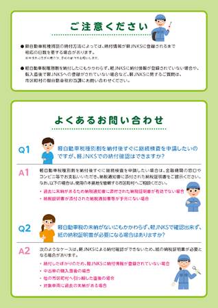 軽自動車の車検は、軽JNKS(ご注意ください、よくあるお問い合わせ)