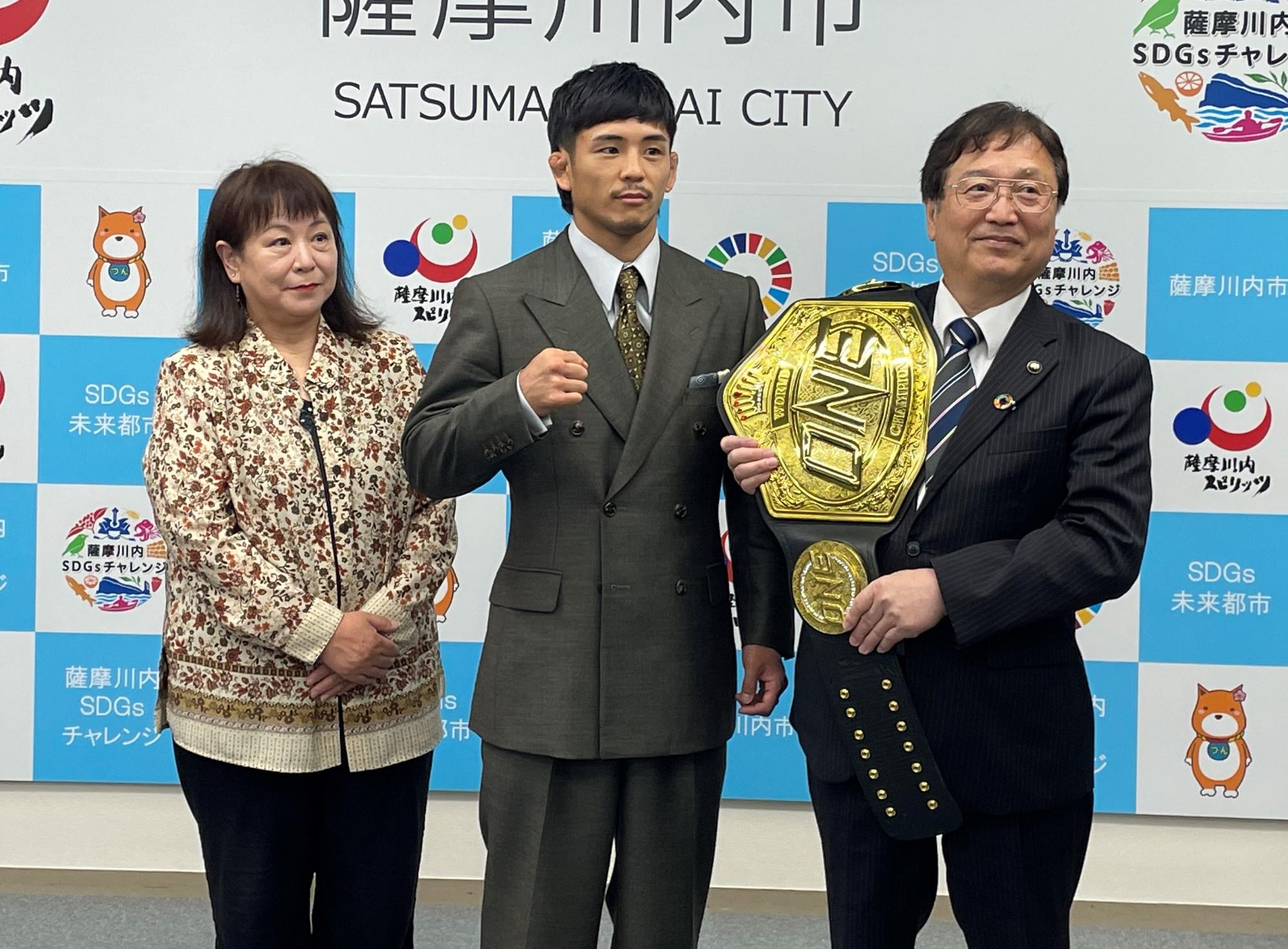 選手との写真