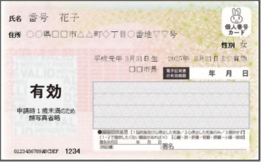顔写真が省略されたマイナンバーカード