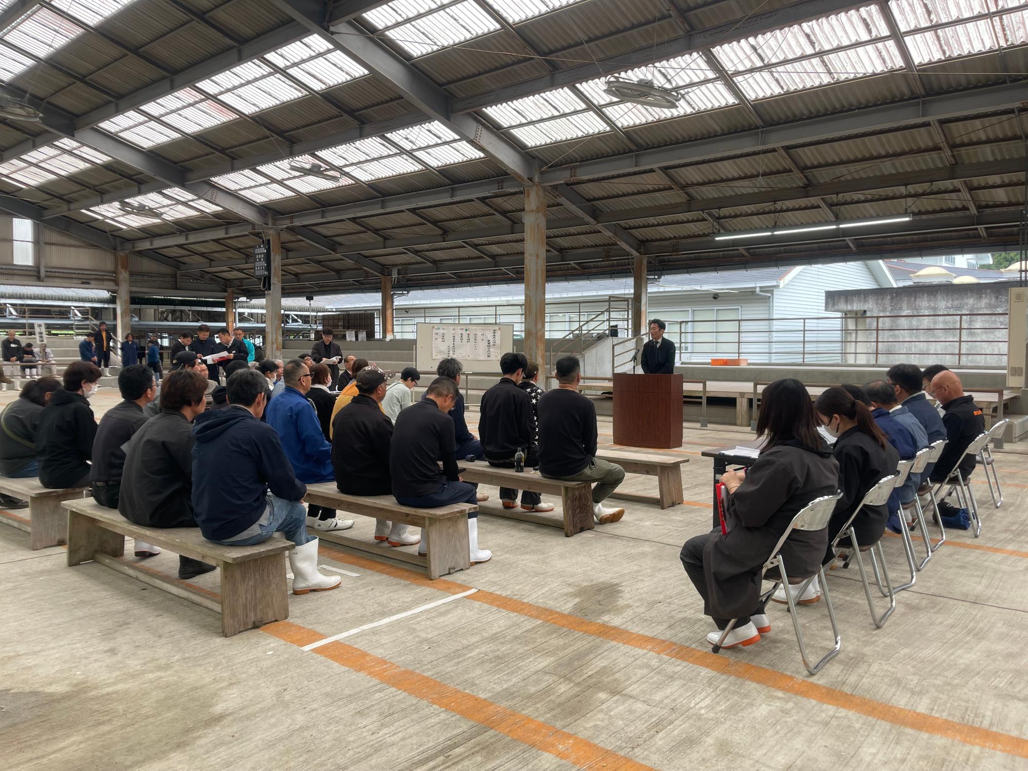 共進会祝辞の様子