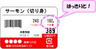 正味量が印字された商品ラベルの図解イメージ