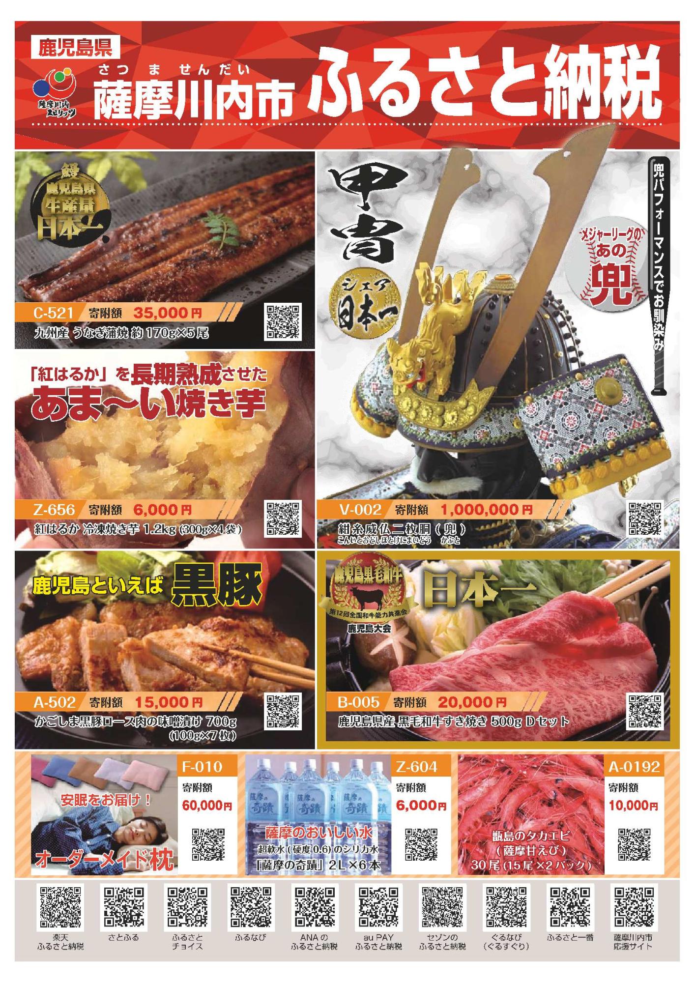 薩摩川内市ふるさと納税チラシ(表)