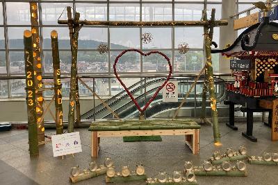 完成した竹オブジェ
