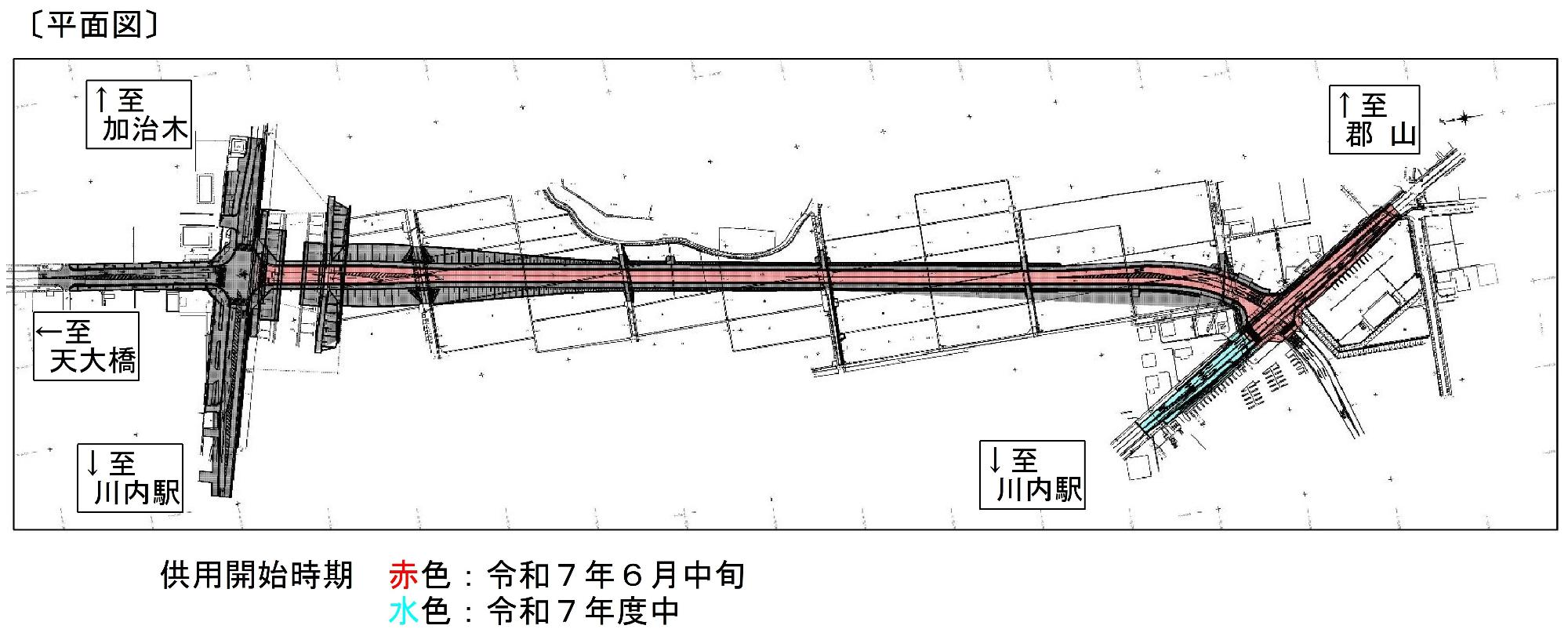 宮崎バイパス供用開始箇所平面図