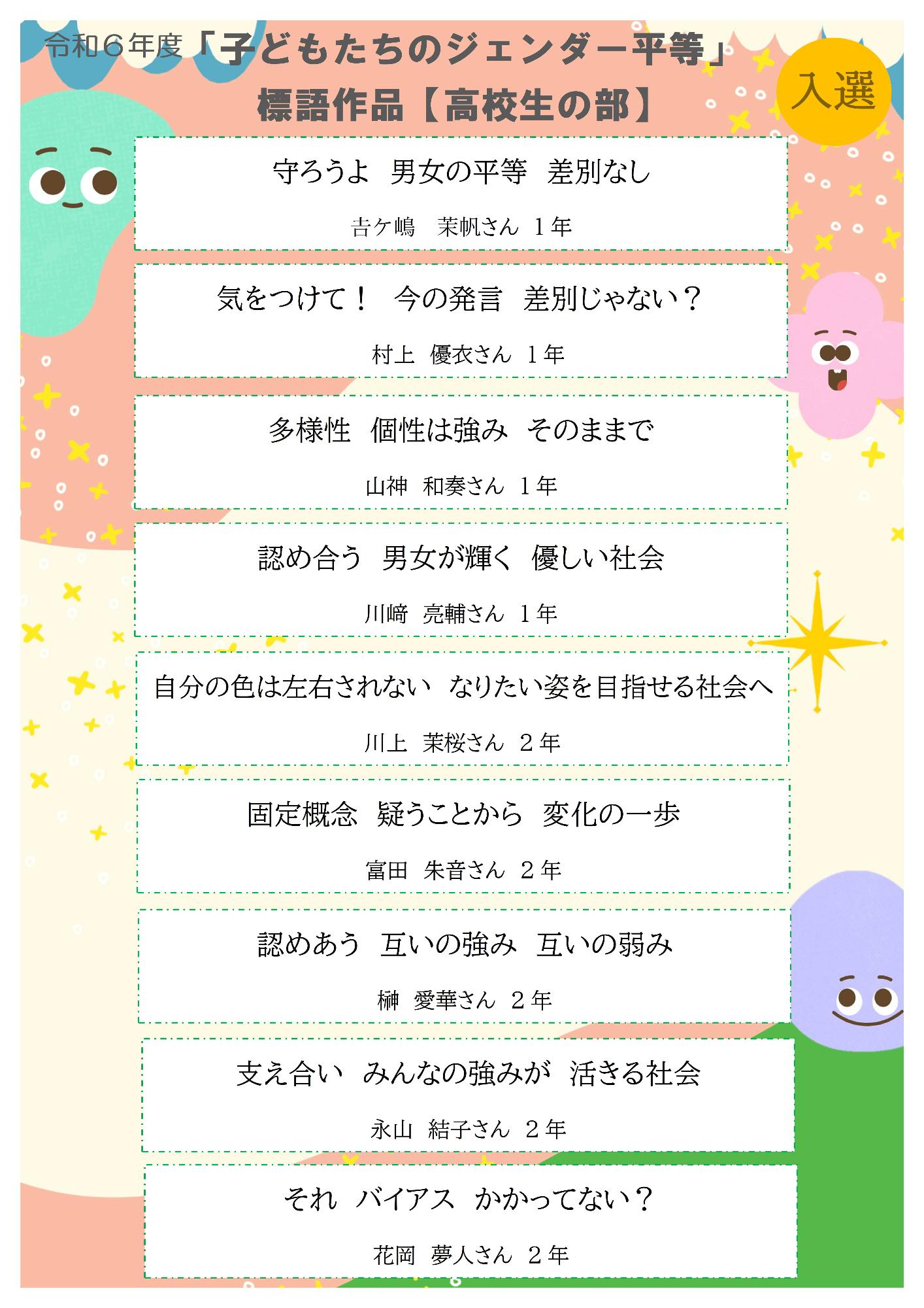 入選高校生