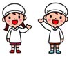 白衣の児童のイラスト
