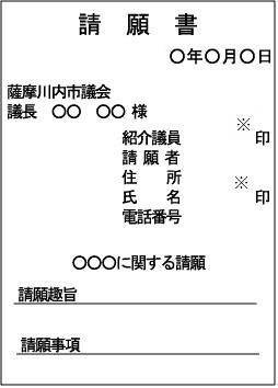 請願書の様式例