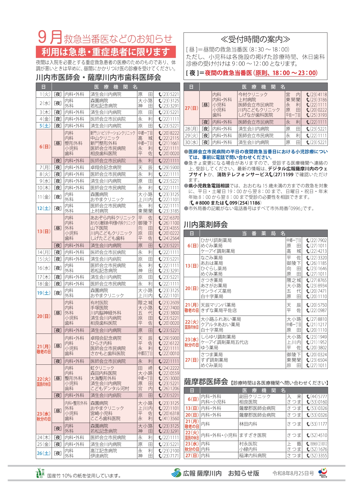 9月当番医