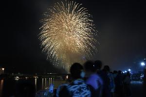 川内川花火大会の様子