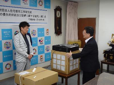 空気清浄機の実演
