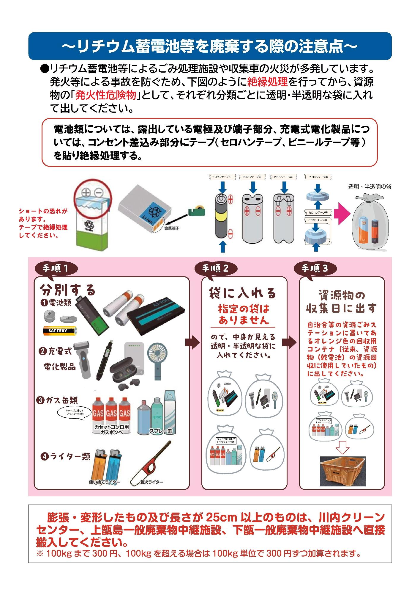 令和8年1月から『発火性危険物』の分別回収が始まります／薩摩川内市
