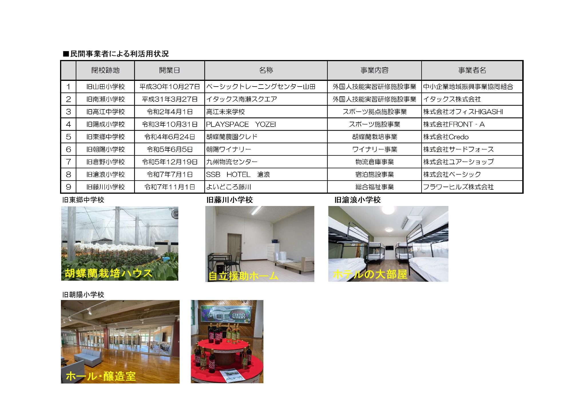 民間事業者による利活用状況