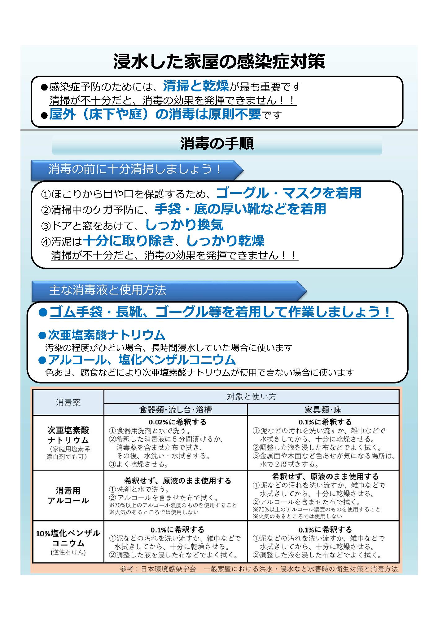 消毒するときの注意