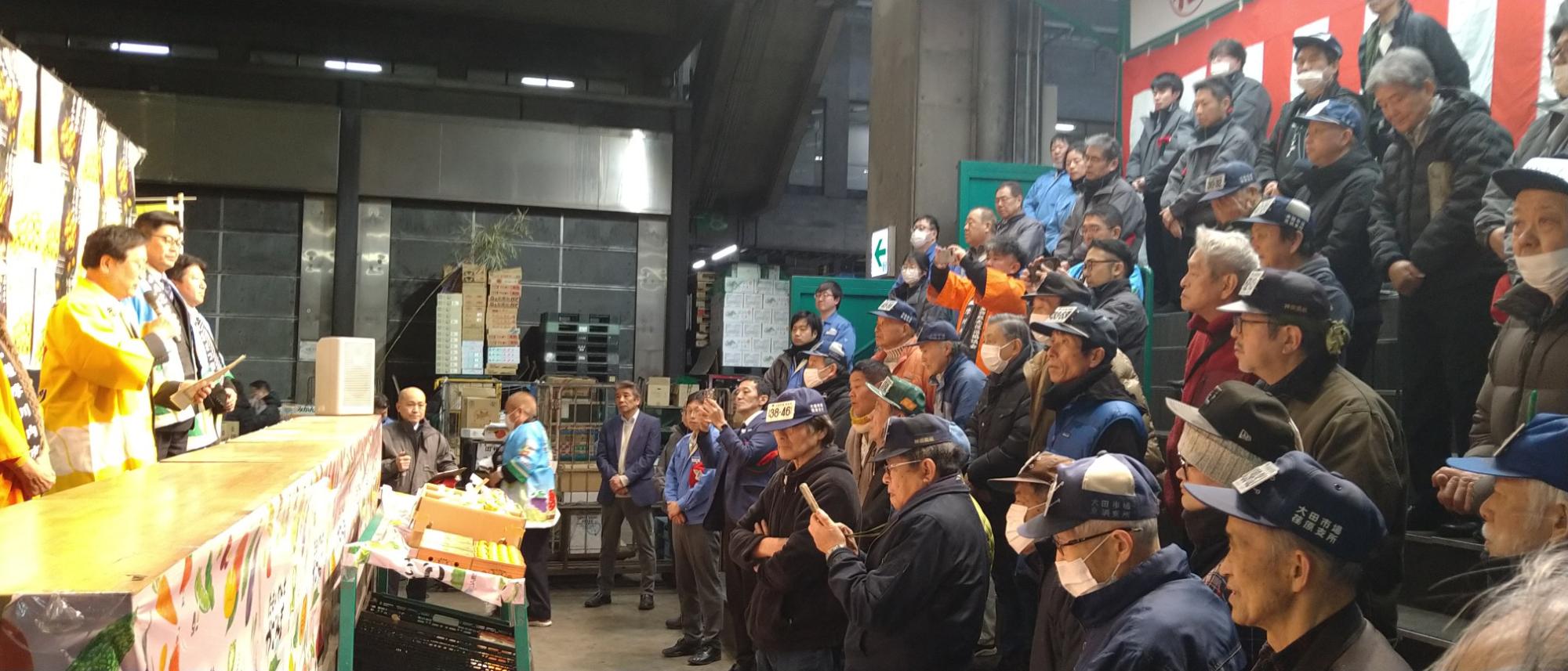 大田市場でのきんかんPRセレモニー2