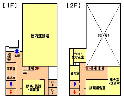 ひまわり友あい館の平面図