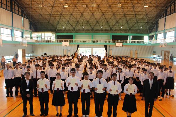 令和5年度みらいアドバイザー委嘱状交付式（川内高等学校1年生）