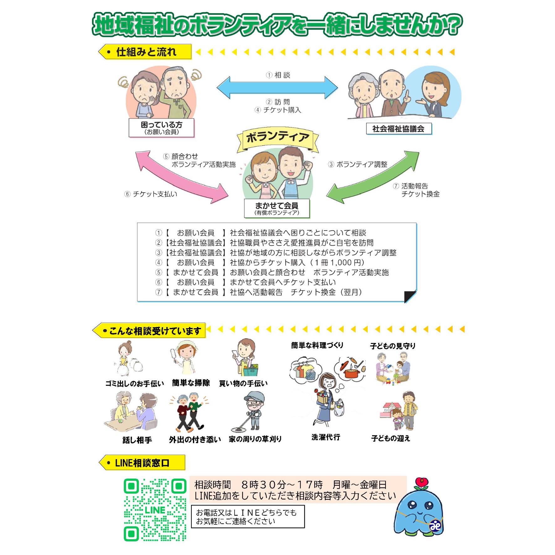 「ちいきささえ愛」事業のチラシ