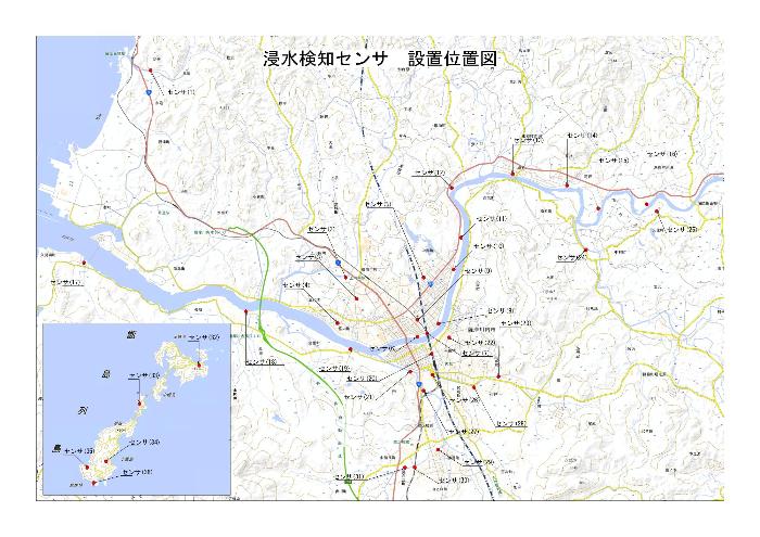 浸水センサの設置位置図
