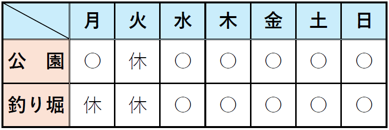 運営日表