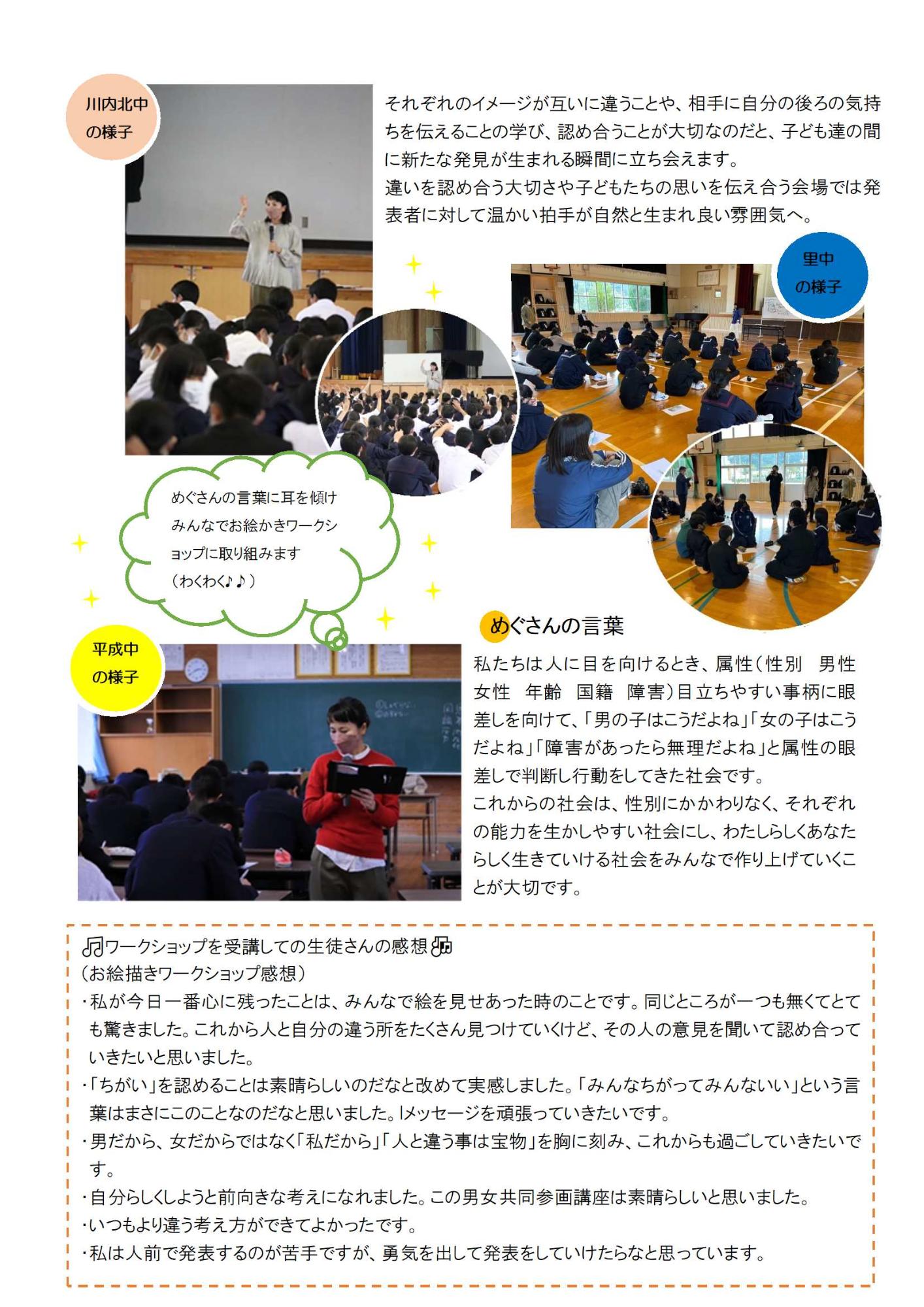 男女共同参画講座「自分をもっと好きになるために！」ワークショップレポート2ページ目の画像