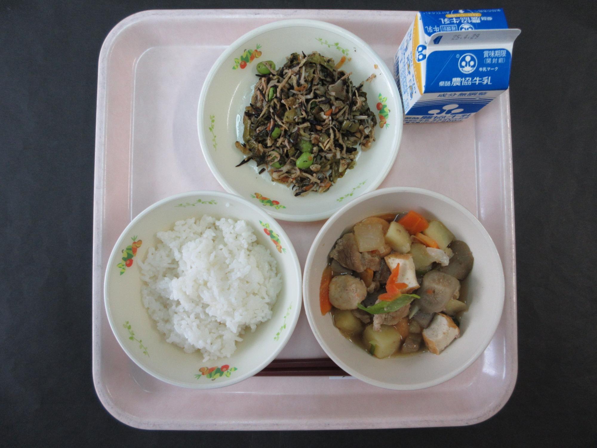 令和7年4月22日月曜日の給食画像